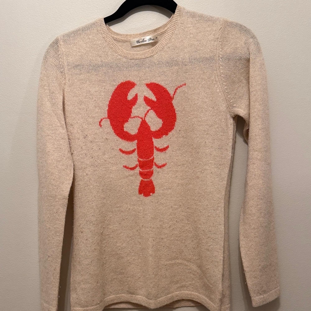 Red Lobster Design Cream Sweater